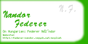 nandor federer business card